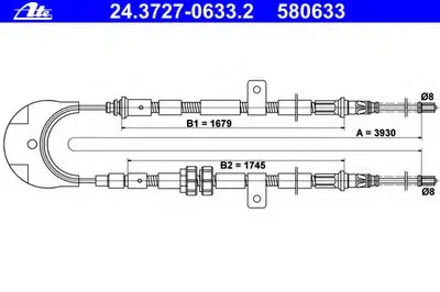 Трос, стояночная тормозная система ATE купить