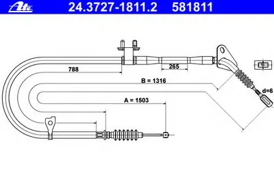 Трос, стояночная тормозная система ATE купить
