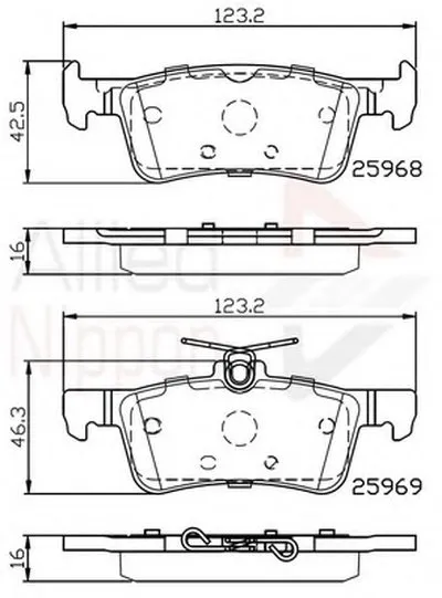 Комплект тормозных колодок, дисковый тормоз ANL Braking COMLINE купить