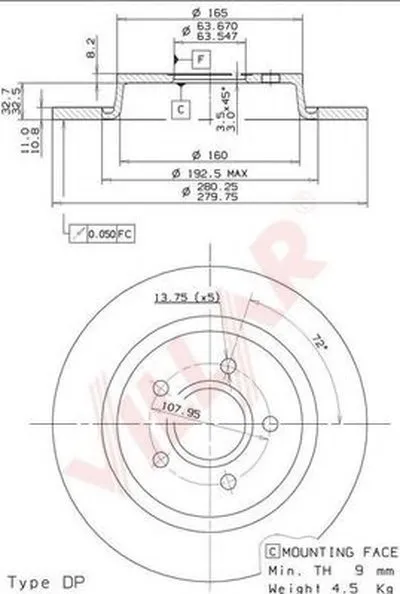 Тормозной диск COATED DISC LINE VILLAR купить