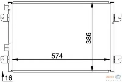 Конденсатор, кондиционер BEHR HELLA SERVICE HELLA купить