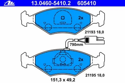Комплект тормозных колодок, дисковый тормоз ATE купить