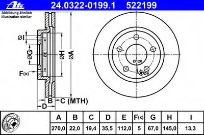 Тормозной диск Power Disc ATE купить