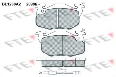Комплект тормозных колодок, дисковый тормоз FTE купить