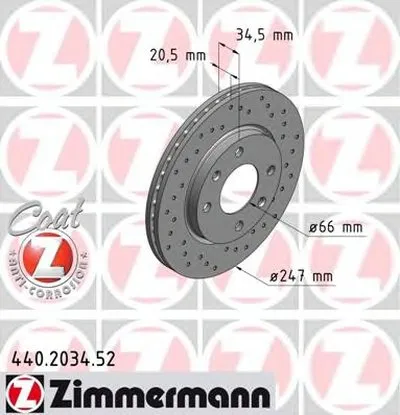 Тормозной диск SPORT BRAKE DISC COAT Z ZIMMERMANN купить