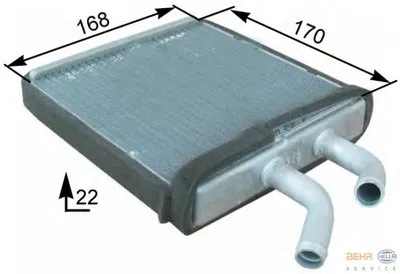 Теплообменник, отопление салона BEHR HELLA SERVICE купить