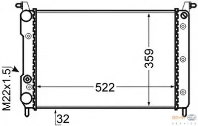 Радиатор, охлаждение двигателя BEHR HELLA SERVICE купить