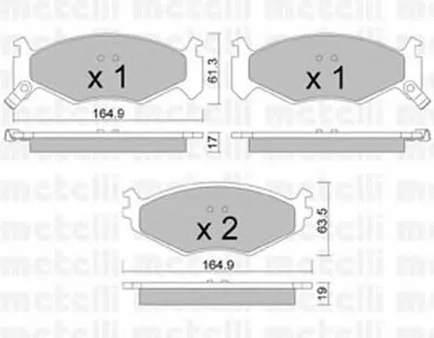 Комплект тормозных колодок, дисковый тормоз METELLI купить