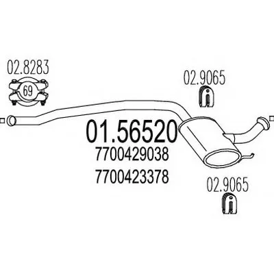 Средний глушитель выхлопных газов MTS купить