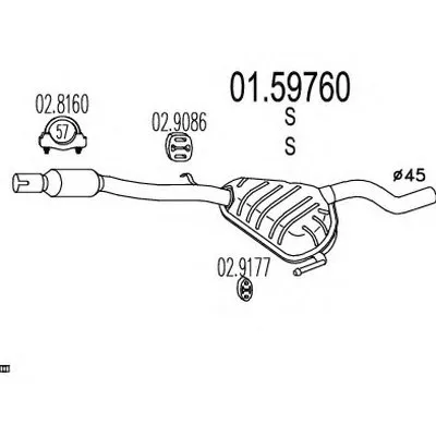 Средний глушитель выхлопных газов MTS купить