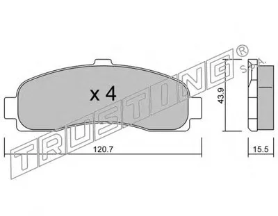 Комплект тормозных колодок, дисковый тормоз TRUSTING купить