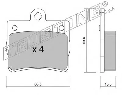 Комплект тормозных колодок, дисковый тормоз TRUSTING купить