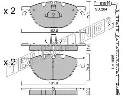 Комплект тормозных колодок, дисковый тормоз TRUSTING купить