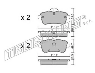 Комплект тормозных колодок, дисковый тормоз TRUSTING купить