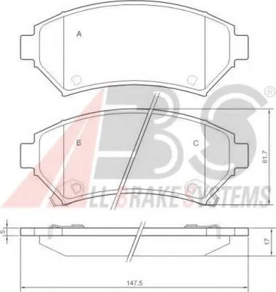 Комплект тормозных колодок, дисковый тормоз A.B.S. купить
