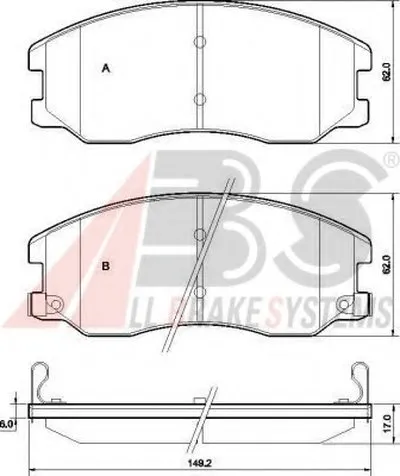 Комплект тормозных колодок, дисковый тормоз A.B.S. купить