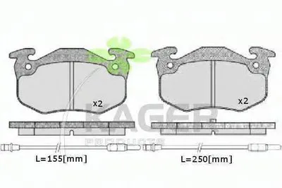 Комплект тормозных колодок, дисковый тормоз KAGER купить