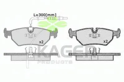 Комплект тормозных колодок, дисковый тормоз KAGER купить