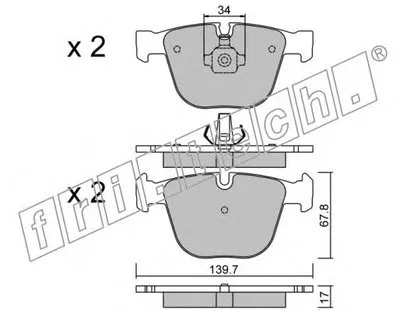 Комплект тормозных колодок, дисковый тормоз fri.tech. купить