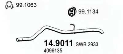 Труба выхлопного газа ASSO купить