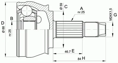 Шарнирный комплект, приводной вал SPIN OPEN PARTS купить