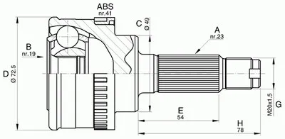 Шарнирный комплект, приводной вал SPIN OPEN PARTS купить