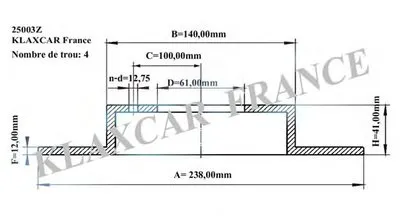 Тормозной диск KLAXCAR FRANCE купить