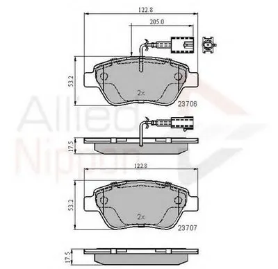 Комплект тормозных колодок, дисковый тормоз ANL Braking COMLINE купить