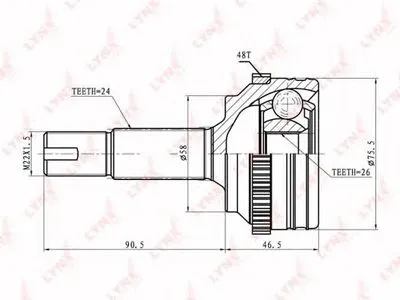 Шарнирный комплект, приводной вал LYNXauto купить