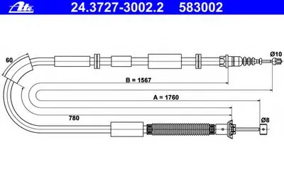 Трос, стояночная тормозная система ATE купить