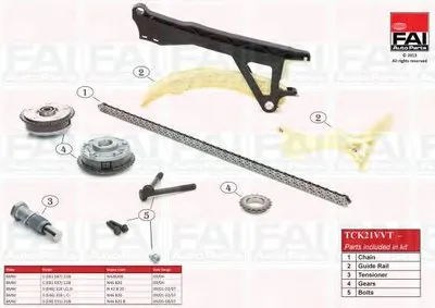 Комплект цепи привода распредвала FAI AutoParts купить