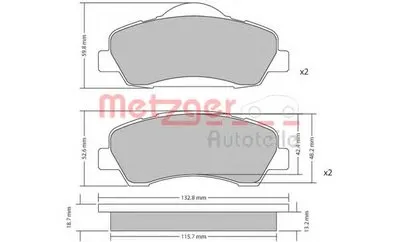 Комплект тормозных колодок, дисковый тормоз METZGER купить