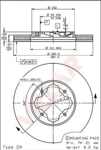 Тормозной диск VILLAR купить