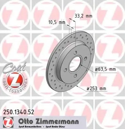Тормозной диск SPORT BRAKE DISC COAT Z ZIMMERMANN купить