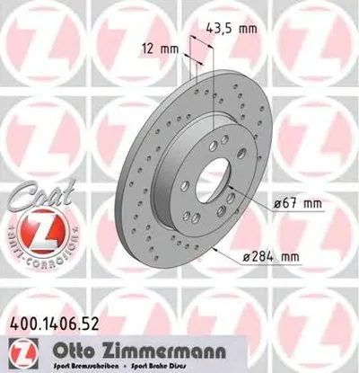 Тормозной диск SPORT BRAKE DISC COAT Z ZIMMERMANN купить