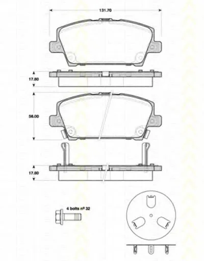 Комплект тормозных колодок, дисковый тормоз TRISCAN купить
