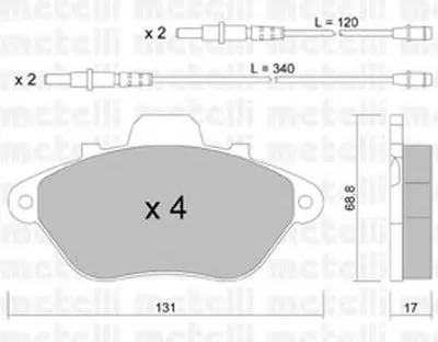 Комплект тормозных колодок, дисковый тормоз METELLI купить