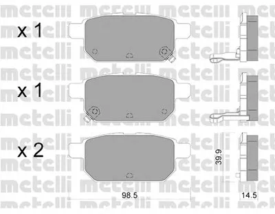 Комплект тормозных колодок, дисковый тормоз METELLI купить