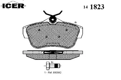 Комплект тормозных колодок, дисковый тормоз ICER купить