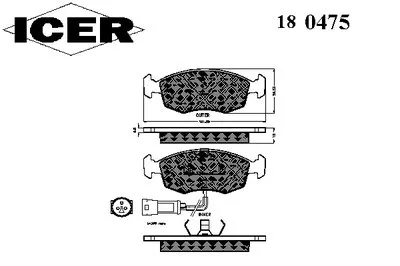 Комплект тормозных колодок, дисковый тормоз ICER купить