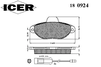 Комплект тормозных колодок, дисковый тормоз ICER купить