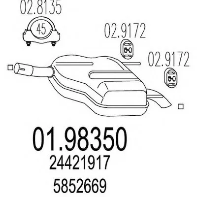 Глушитель выхлопных газов конечный MTS купить