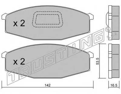 Комплект тормозных колодок, дисковый тормоз TRUSTING купить