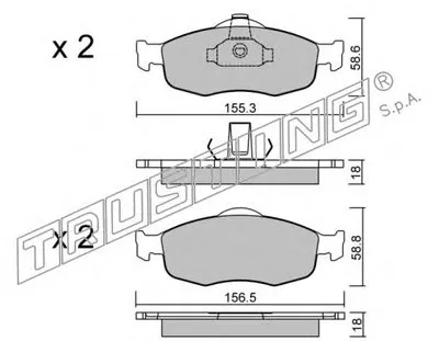 Комплект тормозных колодок, дисковый тормоз TRUSTING купить