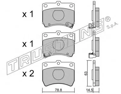 Комплект тормозных колодок, дисковый тормоз TRUSTING купить