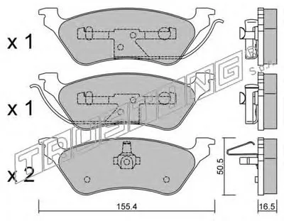 Комплект тормозных колодок, дисковый тормоз TRUSTING купить
