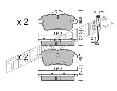 Комплект тормозных колодок, дисковый тормоз TRUSTING купить