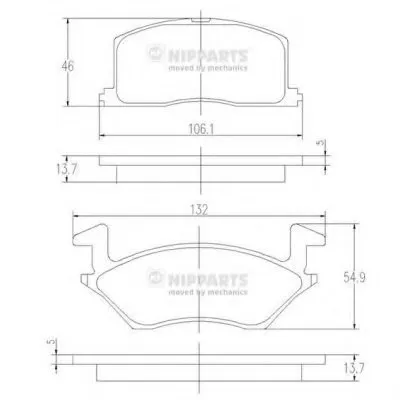 Комплект тормозных колодок, дисковый тормоз NIPPARTS купить