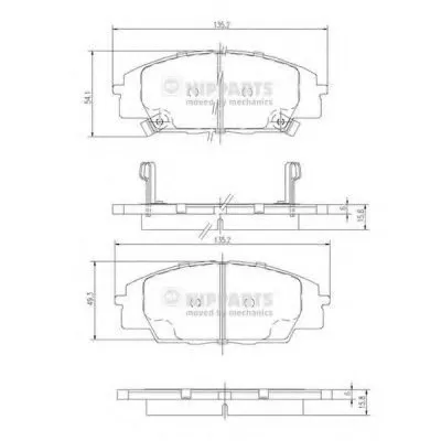 Комплект тормозных колодок, дисковый тормоз NIPPARTS купить