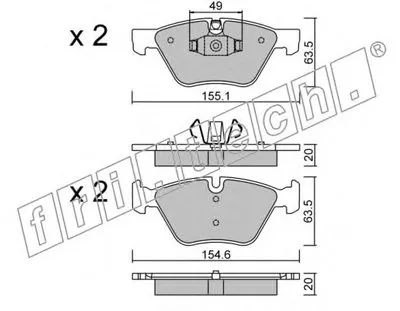 Комплект тормозных колодок, дисковый тормоз fri.tech. купить
